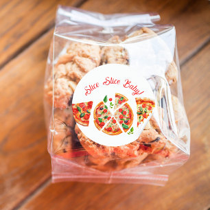 Modern Italiaans Baby shower voor Slice Slice Slic Ronde Sticker