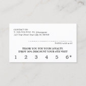 Modern Ivoor Zwart Wit Beauty Bold Salon Klantenkaartje (Achterkant)