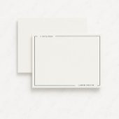 Modern Ivory Black Border Stationery Note Card Kaart