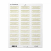 Modern ivory Cream Gold Script Etiket (Full Sheet)