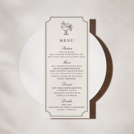 Modern Ivory Double Frame Elegant Wedding Menu Kaart