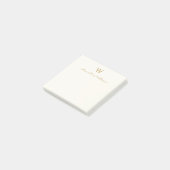Modern Ivory Gold Script Monogram Post-it® Notes (Schuin)