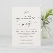 Modern Ivory Non Photo Graduation Party Invitation (Debout devant)