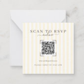 Modern Ivory QR Code Wedding Online RSVP Notitiekaartje (Voorkant)