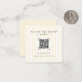 Modern Ivory QR Code Wedding Online RSVP Notitiekaartje (Voorkant / Achterkant in situ)