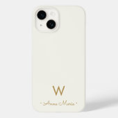 Modern ivory Script-monogram Case-Mate iPhone Case (Achterkant)