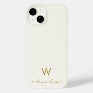 Modern ivory Script-monogram Case-Mate iPhone 14 Hoesje