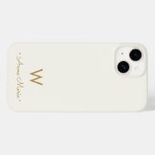 Modern ivory Script-monogram Case-Mate iPhone Case (Achterkant (horizontaal))