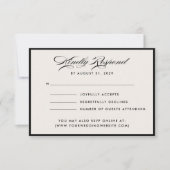 Modern Ivory Script RSVP Card Kaart (Voorkant)