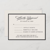 Modern Ivory Script RSVP Card Kaart (Voorkant / Achterkant)