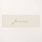 Modern Ivory Simple Minimalist Name Yogamat (Voorkant (horizontaal))