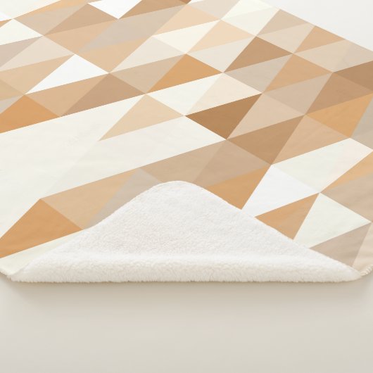 Modern ivory Taupe Grey Tan Brown Triangle Patroon Sherpa Deken (3/4)