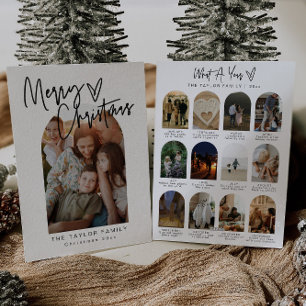 Modern Jaar In Review Foto Kerst Kaart