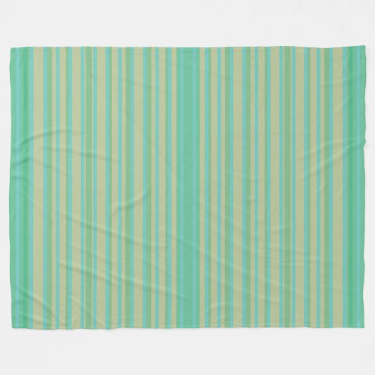 Modern Jade Green Stripe Fleece Blanket (Voorkant (Horizontaal))