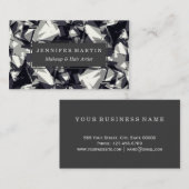 Modern Jagged Black Grey and White Geometric Visitekaartje (Voorkant / Achterkant)