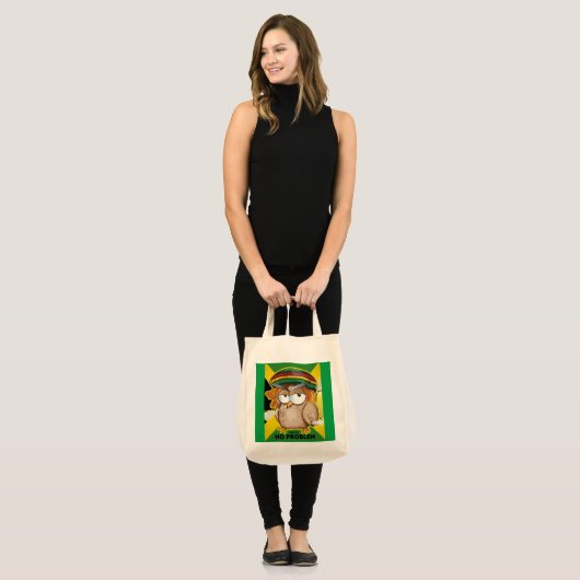 Modern Jamaica Geen probleem Grappige Roken Uil Tote Bag (Voorkant (model))