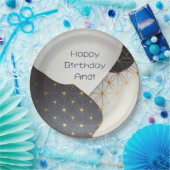 Modern Japans ontwerp voor zwarte en gouden kerami Papieren Bordje (Feest)