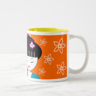 Modern Japanse Geisha Girl Coffee Mok