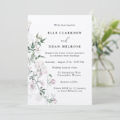 Modern Jasmine Floral Wedding Invitation Kaart (Staand voorkant)