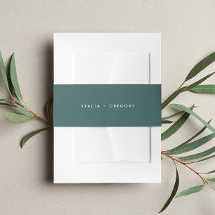 Modern Jasper Green Wedding Uitnodigingen Wikkel