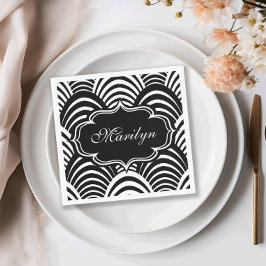 Modern Jazz Age Elegant Zwart-Wit jaren '20 Servet