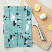 Modern Jazz - Light Blue 80C6C6 Theedoek (Quarter Fold)