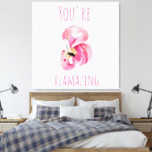 Modern je bent een ontvlammende schoonheidsroze fl canvas afdruk (Insitu (Slaapkamer))