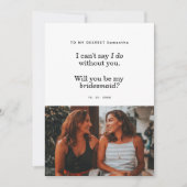 Modern, je bent mijn Bridesmaid-fotokaart (Voorkant)