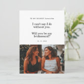 Modern, je bent mijn Bridesmaid-fotokaart (Staand voorkant)