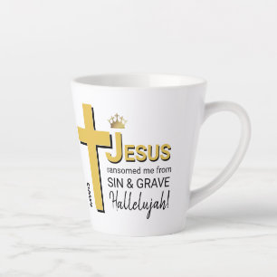 Modern JESUS RANSOMED ME Christelijk Pasen Latte Mok