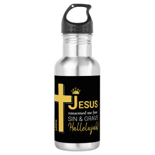 Modern JESUS RANSOMED ME Christelijk Waterfles