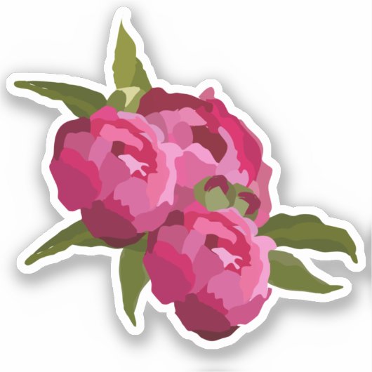 Modern Jewel Peony Sticker (Voorkant)