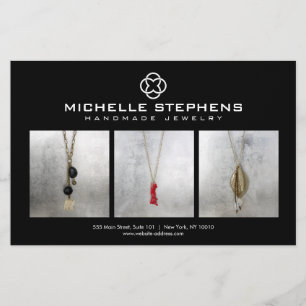 Modern Jewelry Designer Logo en Photography Black Flyer