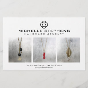 Modern Jewelry Designer Logo en Photography White Flyer