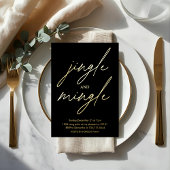Modern Jingle and Mingle Gold Foil Christmas Party Folie Uitnodiging