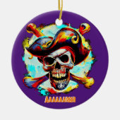 Modern Jolly Roger Keramisch Ornament (Voorkant)