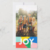 Modern JOY Colorful Mosaic Holiday-fotokaart (Voorkant)