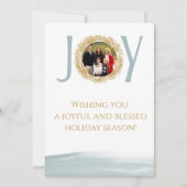 Modern Joy Krans Familie Kerst Kaart (Voorkant)