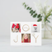 Modern Joy Photo Collage Holiday Briefkaart (Staand voorkant)