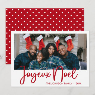 Modern Joyeux Noel Photo Holiday Card Feestdagenkaart