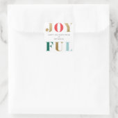 Modern Joyful Christmas Holiday Gift Vierkante Sticker (Tas)