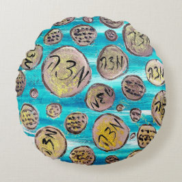 Modern Joyful Matzah Rond Kussen