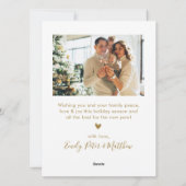 Modern Joyful Wishes Gold Script 4 Foto Kerstmis Feestdagenkaart (Achterkant)