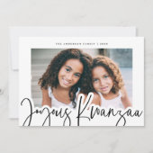 Modern Joyous Kwanzaa Mudcloth Pattern Foto Feestdagenkaart (Voorkant)