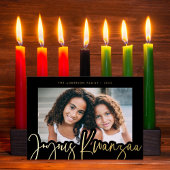 Modern Joyous Kwanzaa Mudcloth Pattern Gold Folie Feestdagenkaart