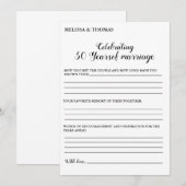 Modern Jubileum 50e bruiloft partij spel Kaart (Voorkant / Achterkant)