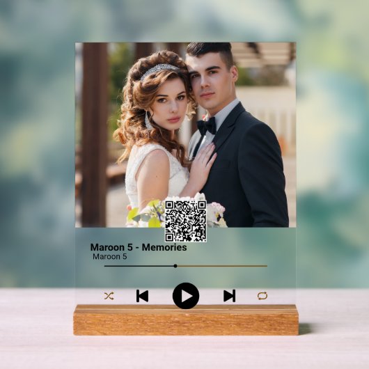 Modern Jubileum Foto QR Code Song Acryl Teken Acryl Bord (Neutraal)