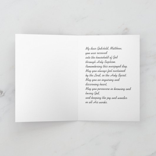 Modern Jubileum van Doopsel in Blauwe Groet Kaart (Binnen)