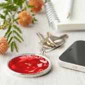 Modern Juli Birthstone Ruby Naam Premium Sleutelhanger (Zijkant)