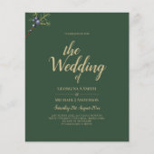 Modern JUNIPER Green GOLD Wedding Invite (Voorkant)